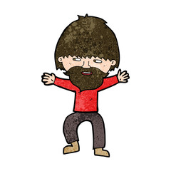 cartoon happy man with beard