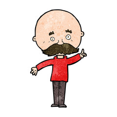 Fototapeta premium cartoon bald man with idea
