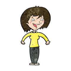 cartoon excited woman