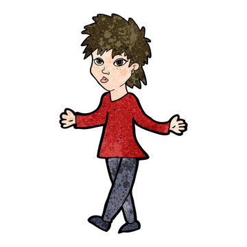 recommend clip art: cartoon woman shrugging shoulders