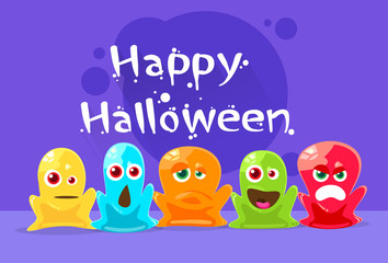 Jelly Monster Alien Colorful Character Set