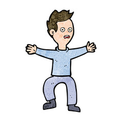 cartoon man panicking