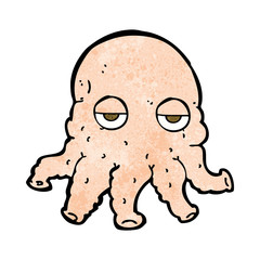 cartoon alien squid face