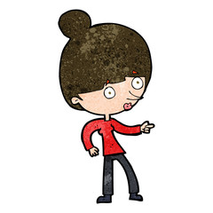 cartoon woman pointing