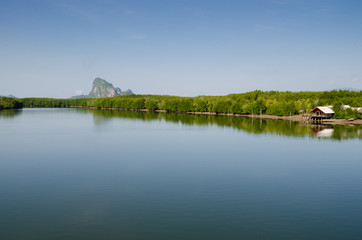 Paknam Tako River Is Scenery Landscape of Chumphon Southern Province of Thailand.