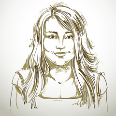 Graphic vector hand-drawn illustration of white skin attractive