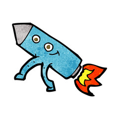 cartoon happy rocket