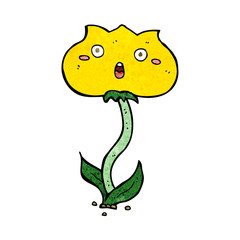 cartoon shocked flower