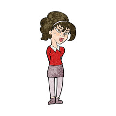 cartoon pretty girl tilting head