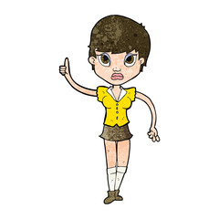 cartoon pretty woman with idea