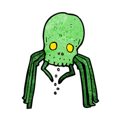 cartoon spooky skull spider