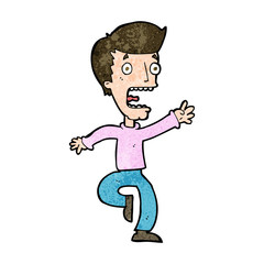 cartoon terrified man