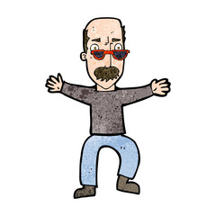 cartoon old man waving arms
