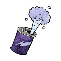 cartoon fizzing soda can