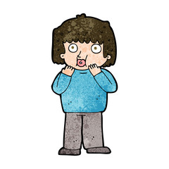 cartoon worried boy
