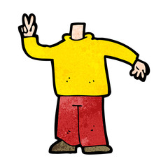 cartoon body giving peace sign (mix and match cartoons or add ow