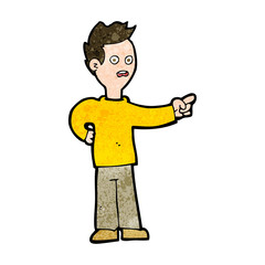 cartoon shocked boy pointing