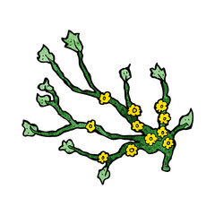 Fototapeta premium cartoon flowering branch