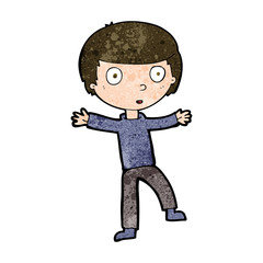 cartoon startled boy