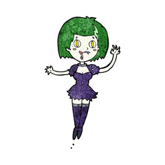 cartoon happy vampire girl