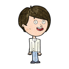 cartoon happy surprised boy