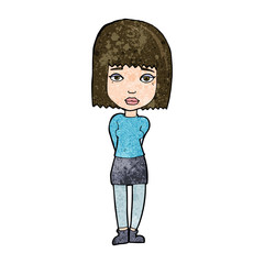 cartoon serious girl