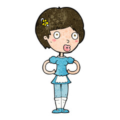 cartoon woman in french maid outfit