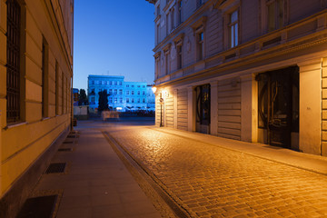 Fototapeta na wymiar Bydgoszcz Old Town by Night in Poland