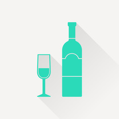 icon of wine glass with bottle