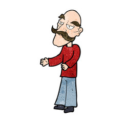 cartoon old man with mustache
