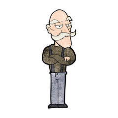 cartoon bored old man