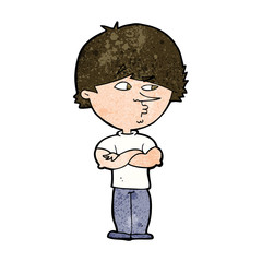 cartoon suspicious man