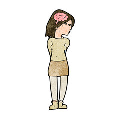 cartoon brainy woman