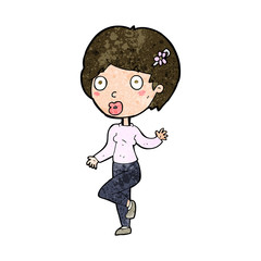 cartoon surprised woman