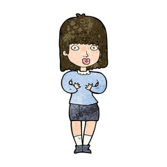 cartoon shocked woman