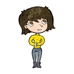 cartoon friendly woman