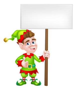 Cartoon Elf Sign