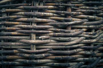 Wicker basket texture wall. Selective focus. background