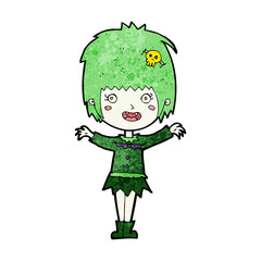 cartoon happy vampire girl