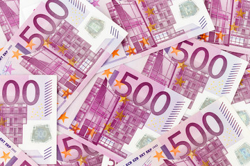 Bargeld - Haufen aus 500 Euro Geldscheinem