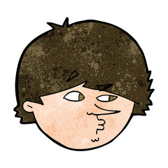 cartoon suspicious man