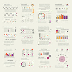 Vector set of business data visualization, templates for present