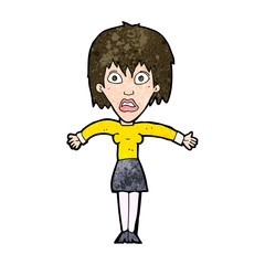 cartoon shocked woman