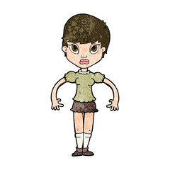 cartoon woman looking annoyed