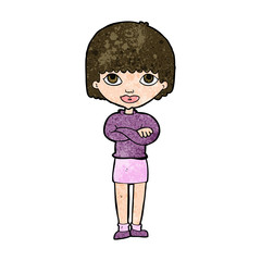 cartoon woman with folded arms