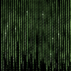 Green Digital Matrix Abstract background, program binary code