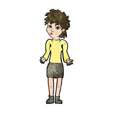 recommend clip art: cartoon woman shrugging shoulders