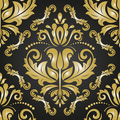 Damask Seamless  Golden Pattern