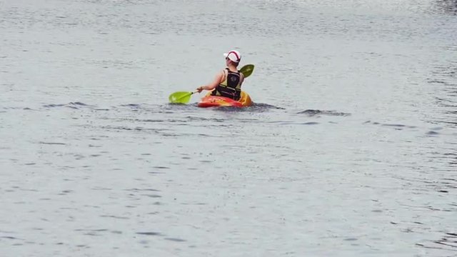 Female single kayak row