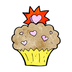 cartoon love heart cupcake